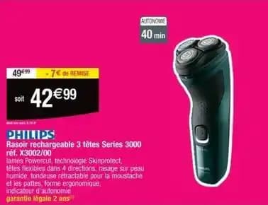 Philips - rasoir rechargeble 3 tetes