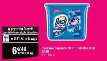 Dash - lessive capsules all in 1 envolle dair
