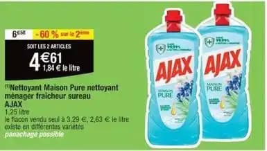 Ajax - nettoyant maison pure nettoyant menager fraicheur sureau