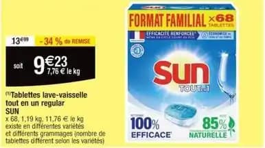 Sun - tablettes lave-vaisselle tout en un regular