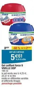 Vivelle dop - gel coiffant force 9
