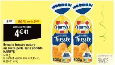 Harrys - brioche tressee nature au sucre perle sans additifils