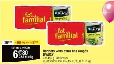 D'aucy - haricots verts extra fins rangés