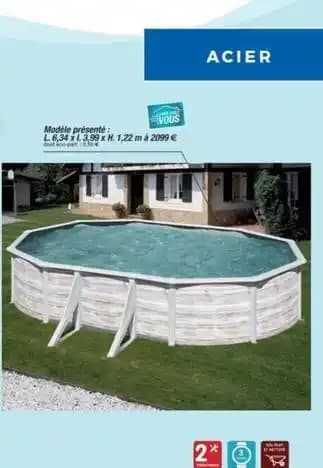 Acier - piscine imitation bois nordiques