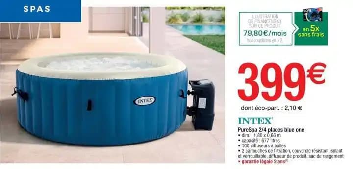 Intex - purespa 2/4 places blue one