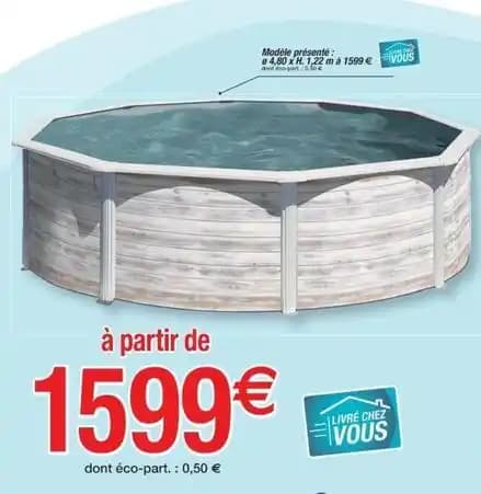 Acier - piscine imitation bois nordiques