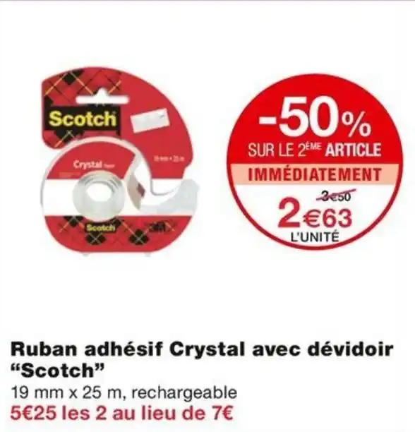 Ruban adhésif Crystal avec dévidoir "Scotch"