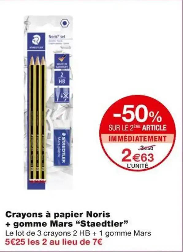 Crayons à papier Noris + gomme Mars "Staedtler"