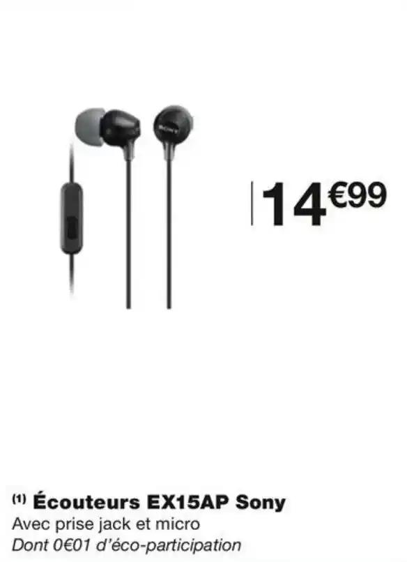 (1) Écouteurs EX15AP Sony