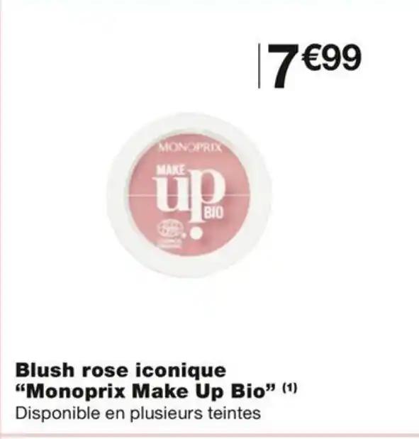 Blush rose iconique "Monoprix Make Up Bio" (1) Disponible en plusieurs teintes