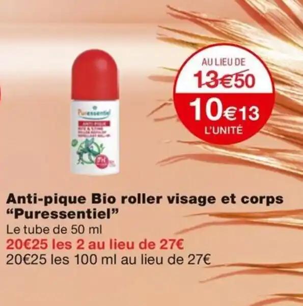 Anti-pique Bio roller visage et corps "Puressentiel"