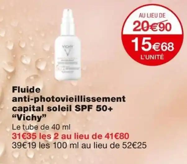 Fluide anti-photovieillissement capital soleil SPF 50+ "Vichy”
