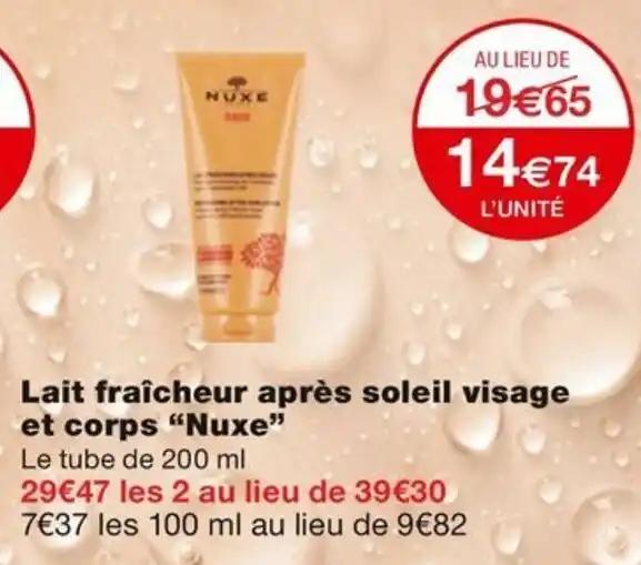 Lait fraîcheur après soleil visage et corps "Nuxe”