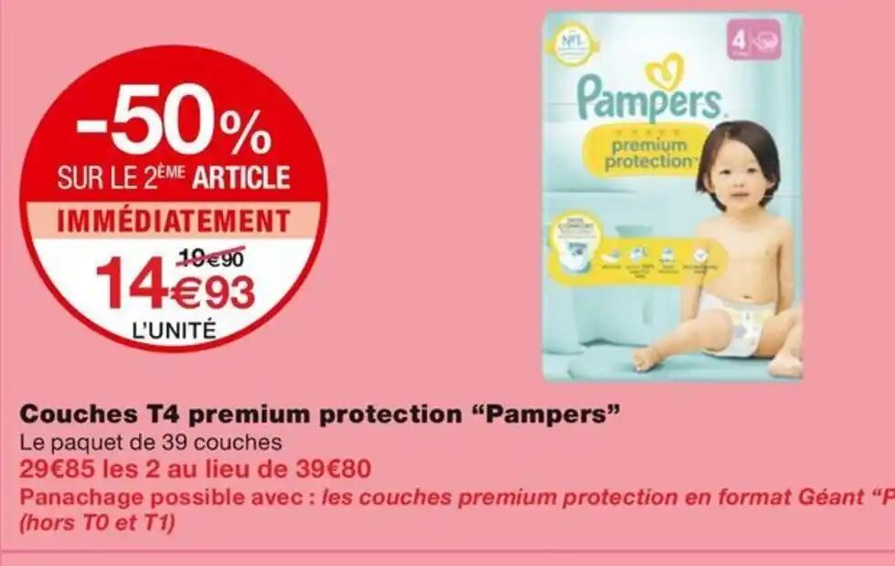 Couches T4 premium protection Pampers"