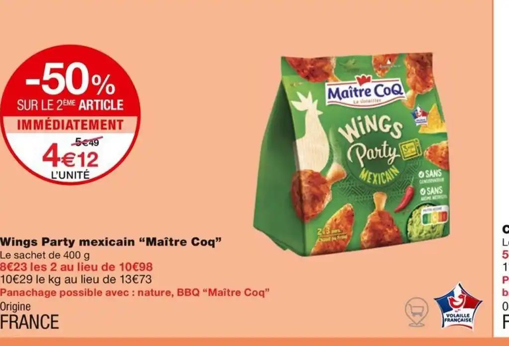 Wings Party mexicain Maître Coq