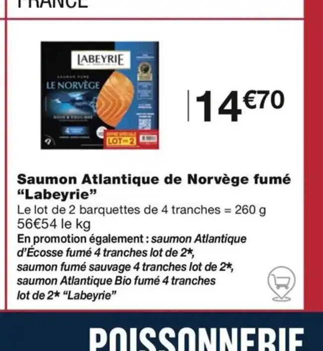 Saumon Atlantique de Norvège fumé "Labeyrie"