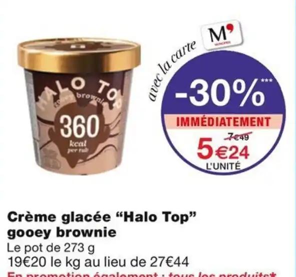 Crème glacée "Halo Top" gooey brownie