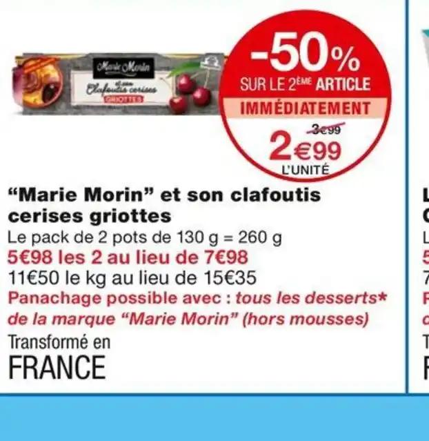 Marie Morin" et son clafoutis cerises griottes