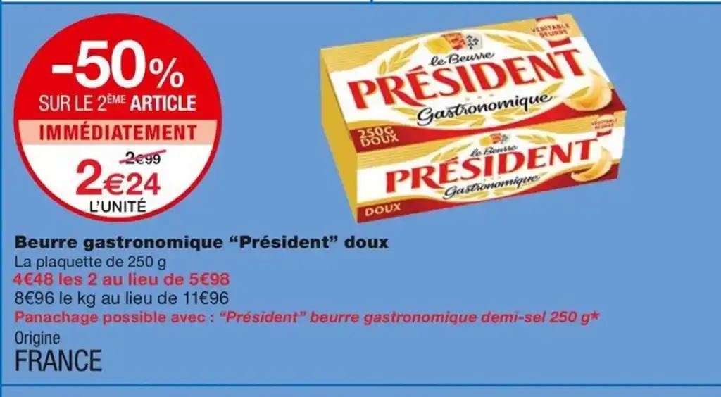 Beurre gastronomique "Président" doux