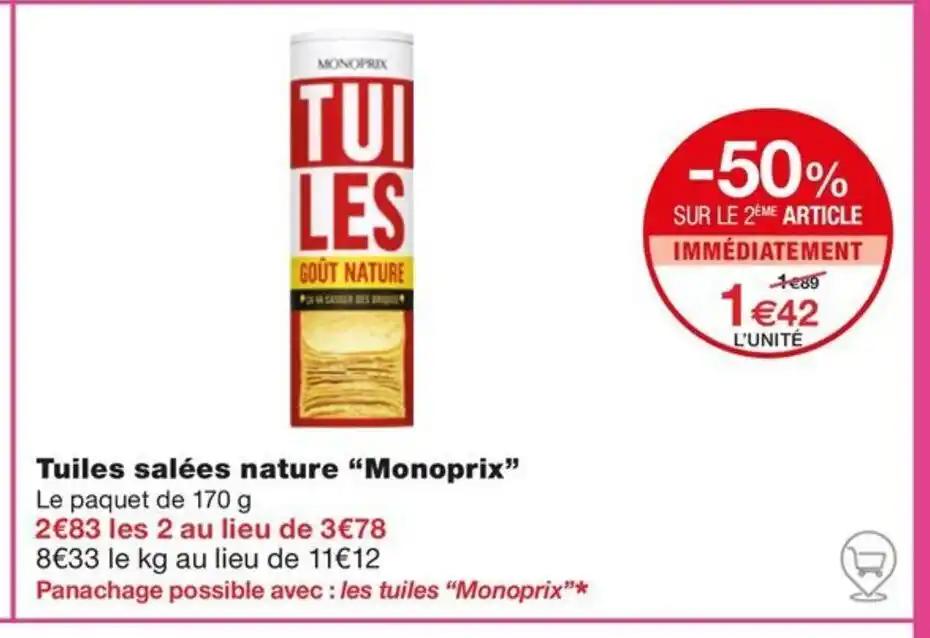 Tuiles salées nature "Monoprix"