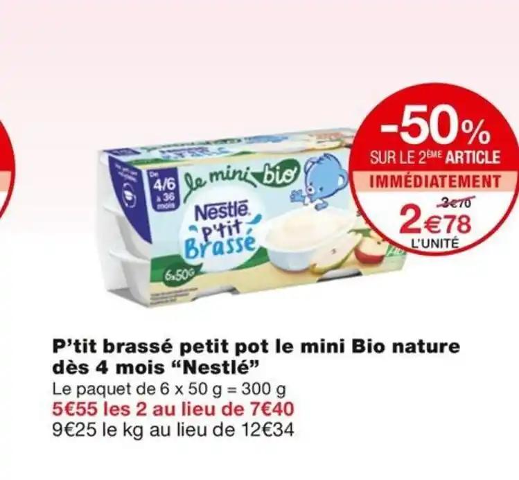 P'tit brassé petit pot le mini Bio nature