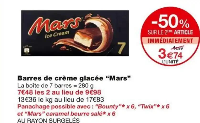 Barres de crème glacée "Mars"