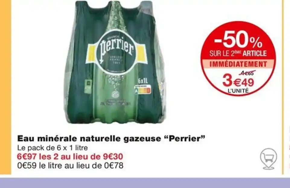 Eau minérale naturelle gazeuse Perrier