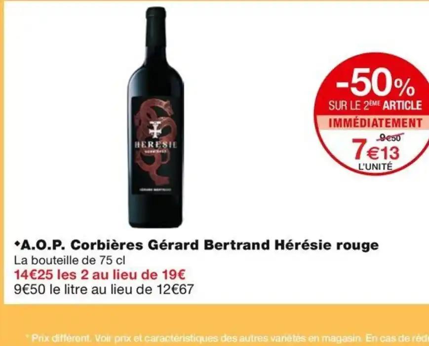 A.O.P. Corbières Gérard Bertrand Hérésie rouge