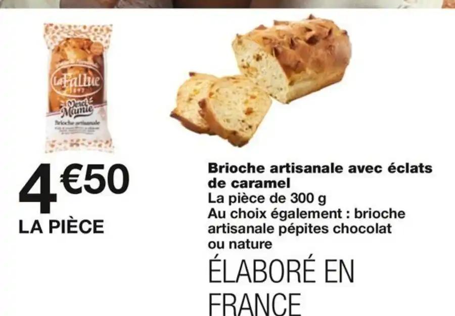 Brioche artisanale avec éclats de caramel