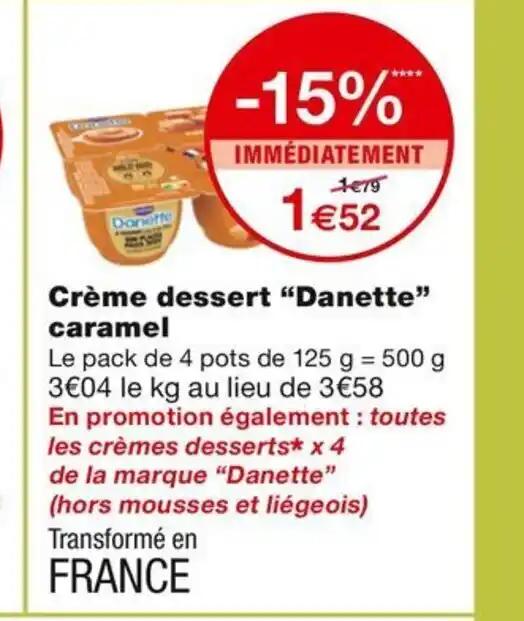 Crème dessert "Danette" caramel