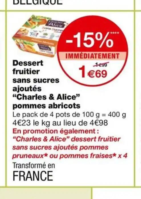 Dessert fruitier sans sucres ajoutés