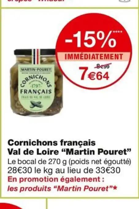 Cornichons français Val de Loire Martin Pouret