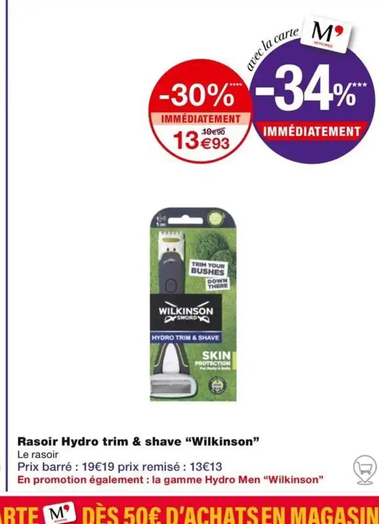 Rasoir Hydro trim & shave “Wilkinson"