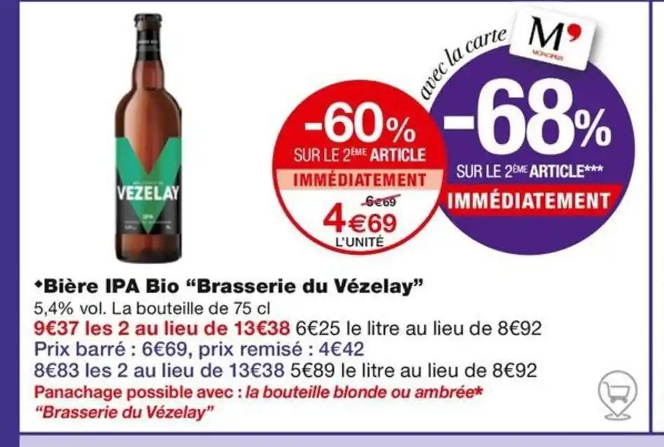Bière IPA Bio "Brasserie du Vézelay