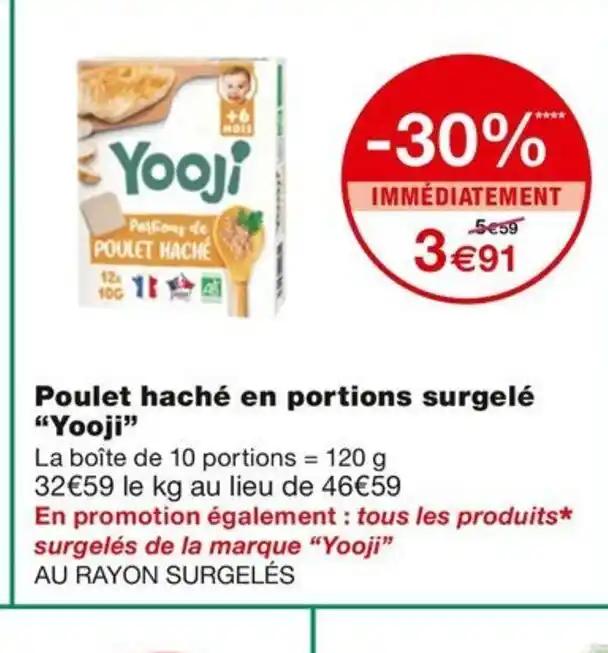 Poulet haché en portions surgelé "Yooji"