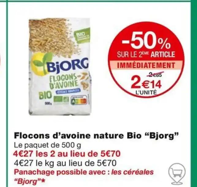 Flocons d'avoine nature Bio "Bjorg