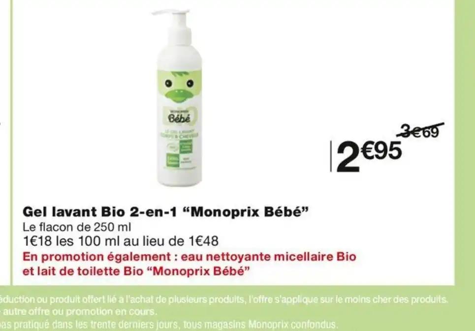 Gel lavant Bio 2-en-1 "Monoprix Bébé"