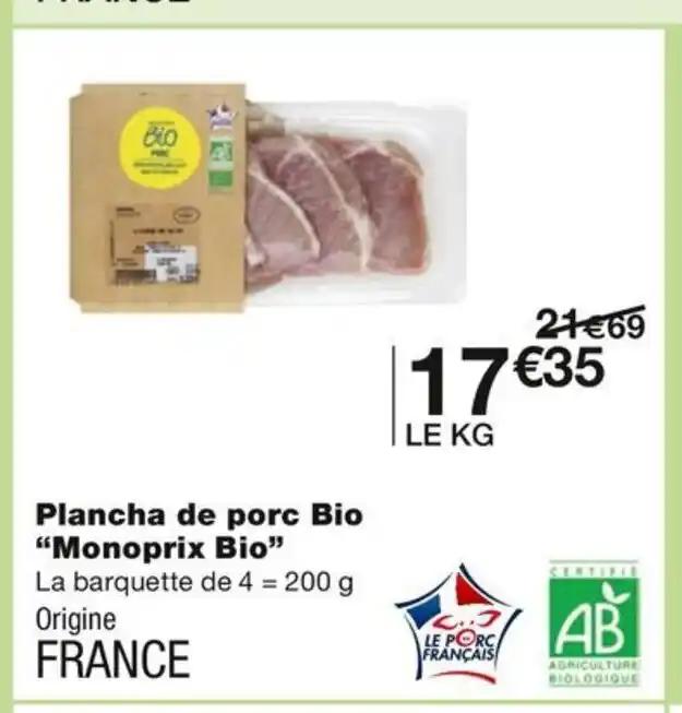Plancha de porc Bio "Monoprix Bio"