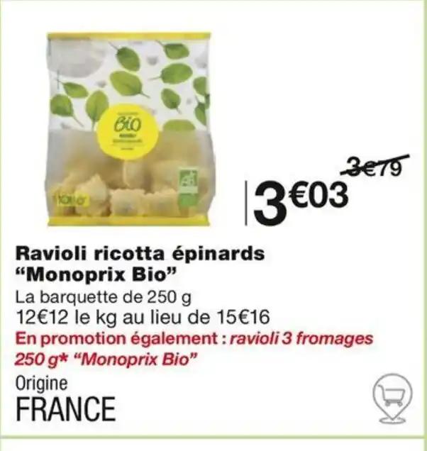 Ravioli ricotta épinards