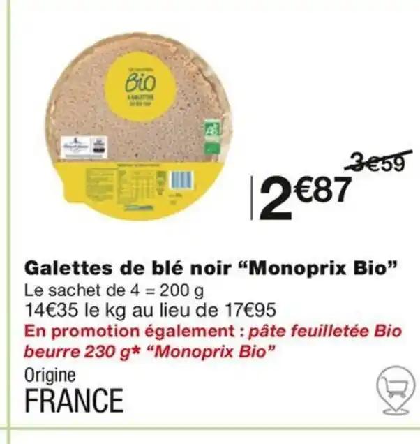 Galettes de blé noir "Monoprix Bio