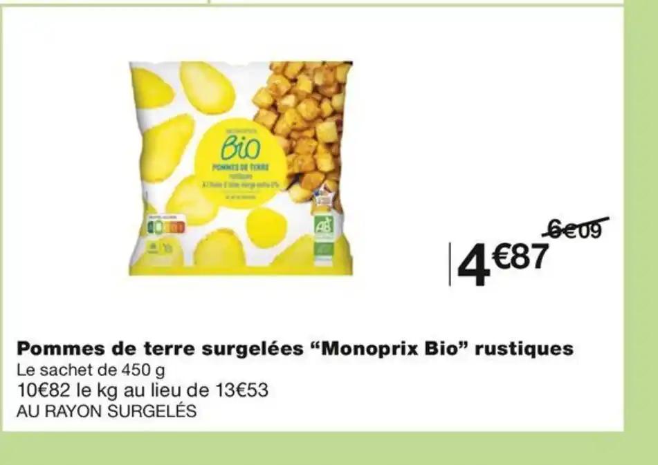 Pommes de terre surgelées "Monoprix Bio" rustiques