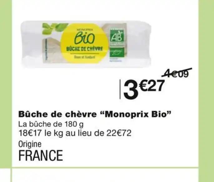 Bûche de chèvre "Monoprix Bio"