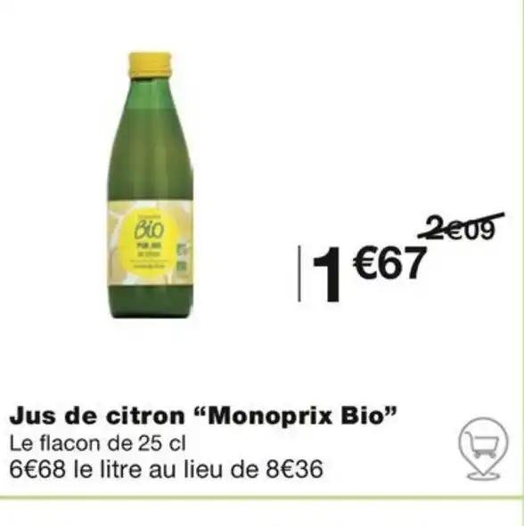 Jus de citron “Monoprix Bio”