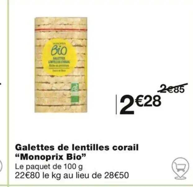 Galettes de lentilles corail “Monoprix Bio”