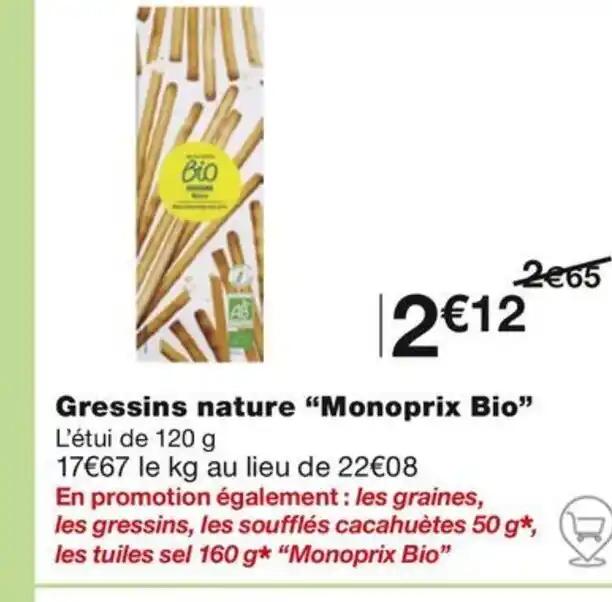 Gressins nature "Monoprix Bio