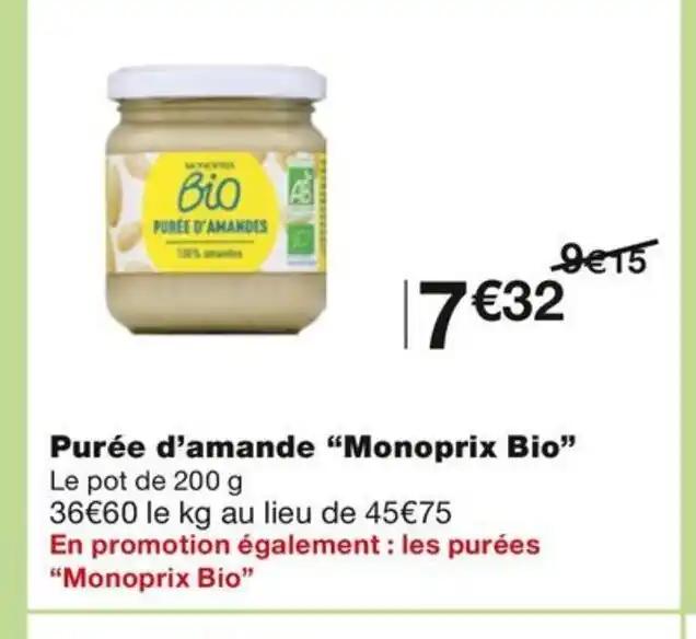 Purée d'amande "Monoprix Bio"