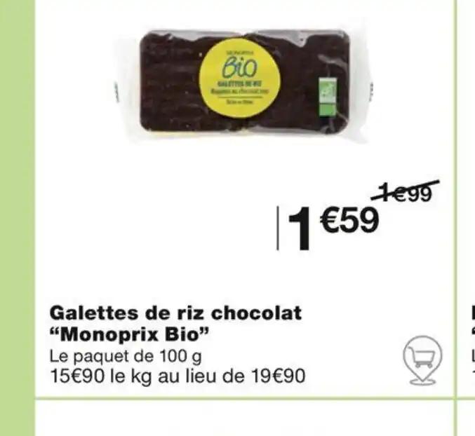 Galettes de riz chocolat "Monoprix Bio"