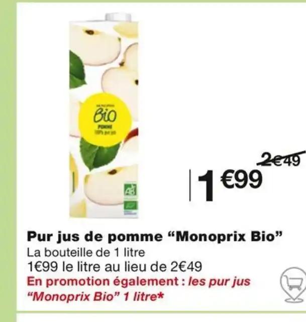 Pur jus de pomme "Monoprix Bio