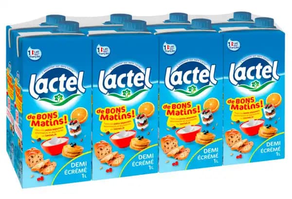 LACTEL Lait U.H.T. demi-écrémé De Bons Matins !