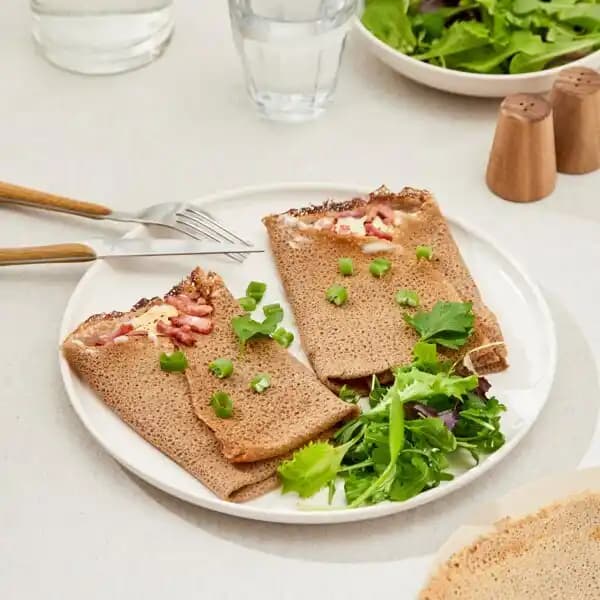 2 galettes chèvre lardons